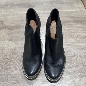 Sleek Black Leather Ankle Booties